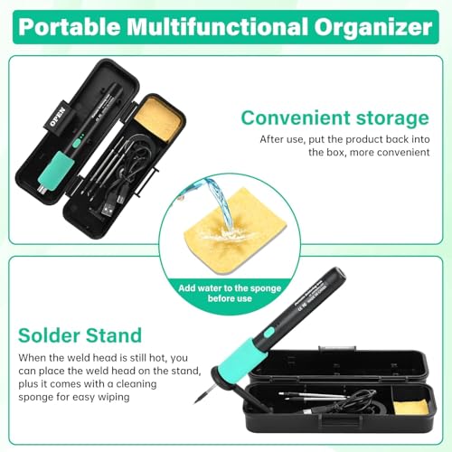 Serplex® Cordless Soldering Iron Kit with Toolbox 5V 15W Pen 260-450°C Adjustable Temperature 8s Fast Heat-up 650mAh USB 3 Tips 3 PCS Serplex® Cordless Soldering Iron Kit with Toolbox 5V 15W Pen 260-450°C Adjustable Temperature 8s Fast Heat-up 650mAh USB 3 Tips 3 PCS